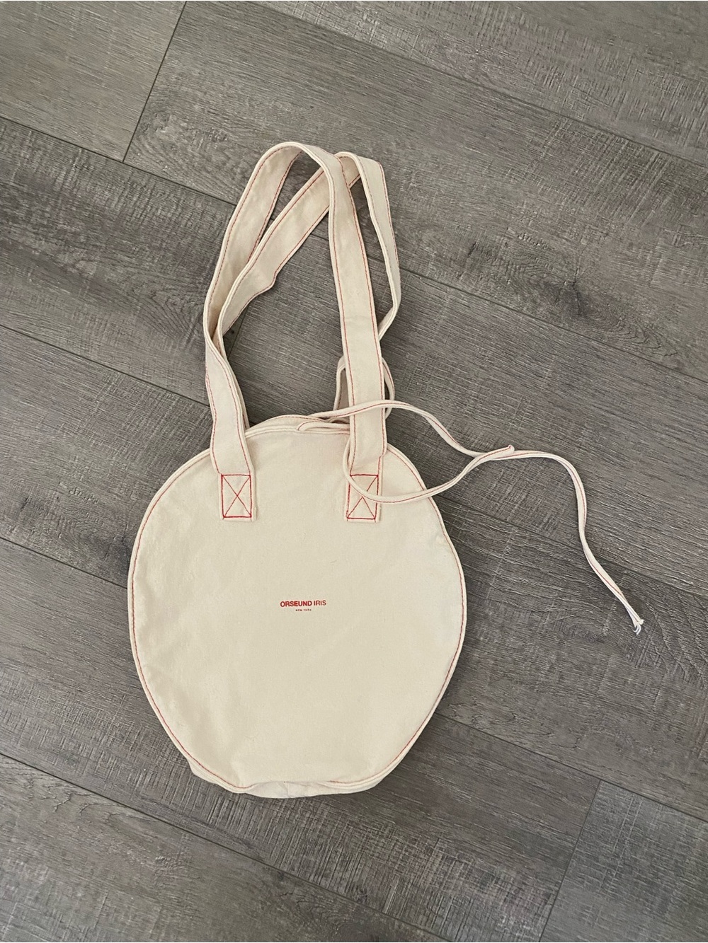 Orseund Iris Cream Canvas Round Tote - Picture 5 of 7